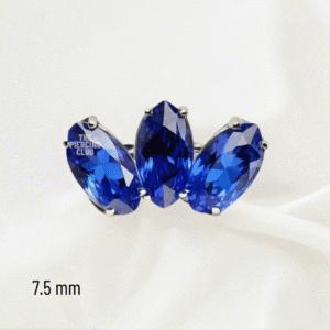Joya marquise cristal azul zafiro deluxe  / Helix piercing, titanio grado implante