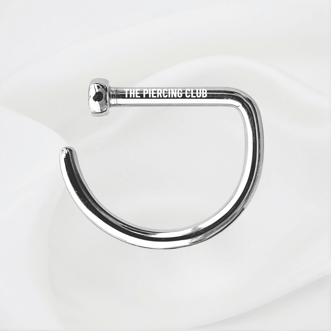 Aro, argolla en G liso / Nostril piercing, titanio grado implante