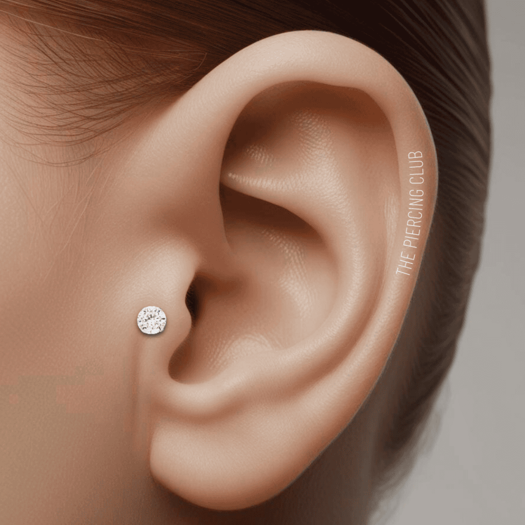 Piercing Tragus en titanio grado implante ASTM F136 – The Piercing Club